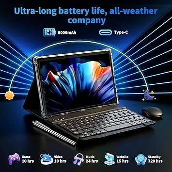 Tablet 2 en 1 Pro 2026 - 10" Android 15 | 26GB RAM + 256GB | Gemini AI Octa-Core | Kit Completo Verde