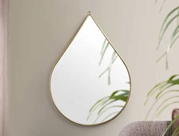 vidriería  espejo con figura gota